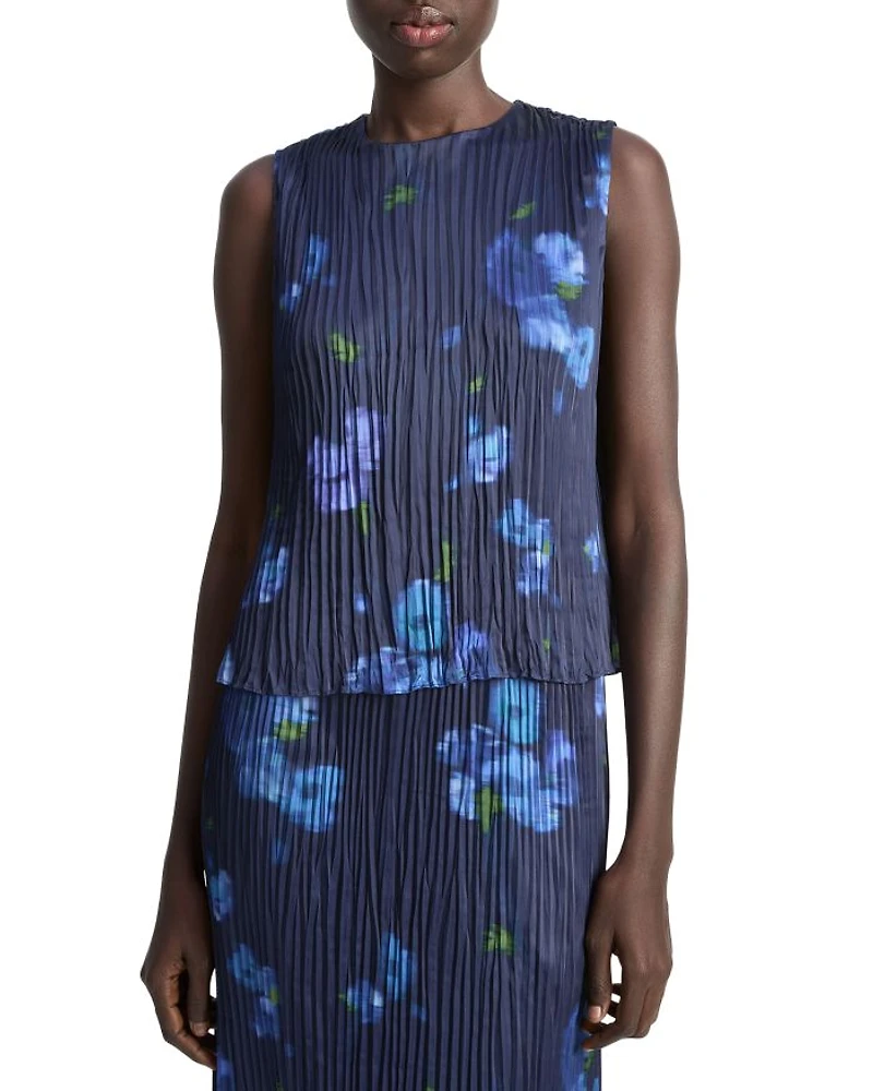 Poppy Blur Crushed Satin Top
