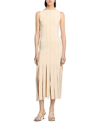 Sandro Carwash Hem Studded Maxi Dress