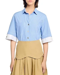 Sandro Cropped Check Shirt
