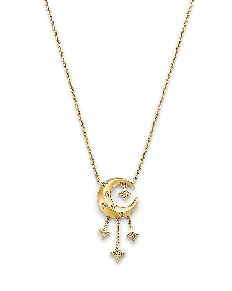 Bloomingdale's Fine Collection Champagne Diamond Celestial Pendant Necklace
