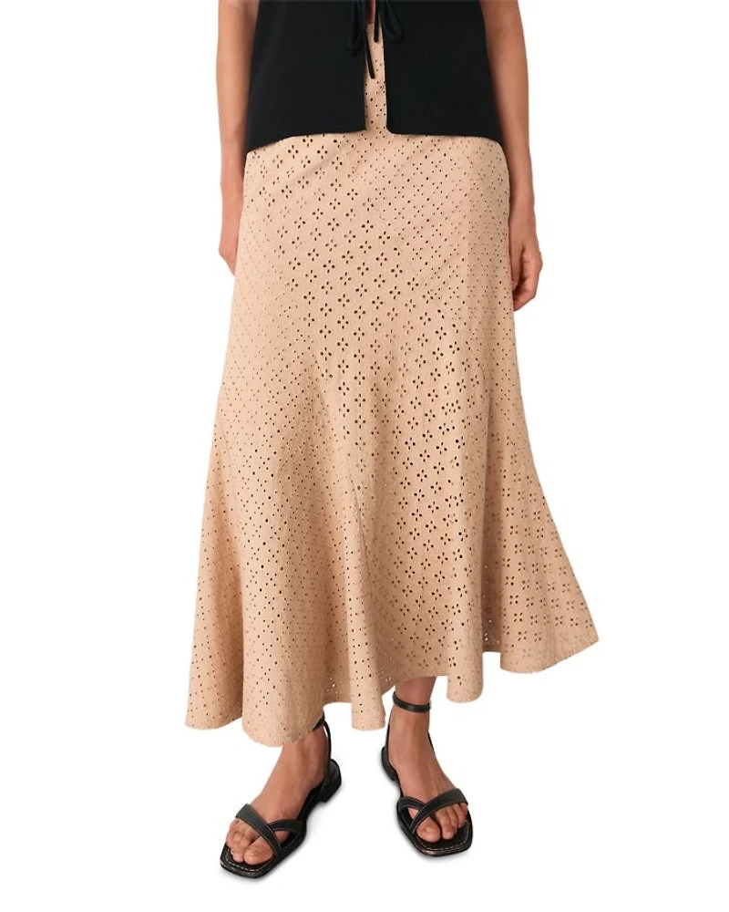 Embroidered Midi Skirt
