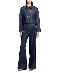 High Rise Wide Leg Denim Pants