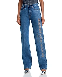 alexanderwang. t Ez Mid Rise Logo Straight Jeans