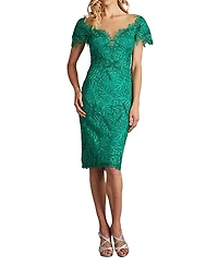 Tadashi Shoji Burgess Embroidered Lace Dress