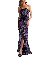 Tadashi Shoji Morwenna Floral Print Ruffle Gown