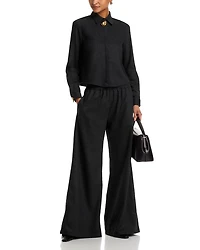 Wool Blend Pepita Boxy Fit Shirt