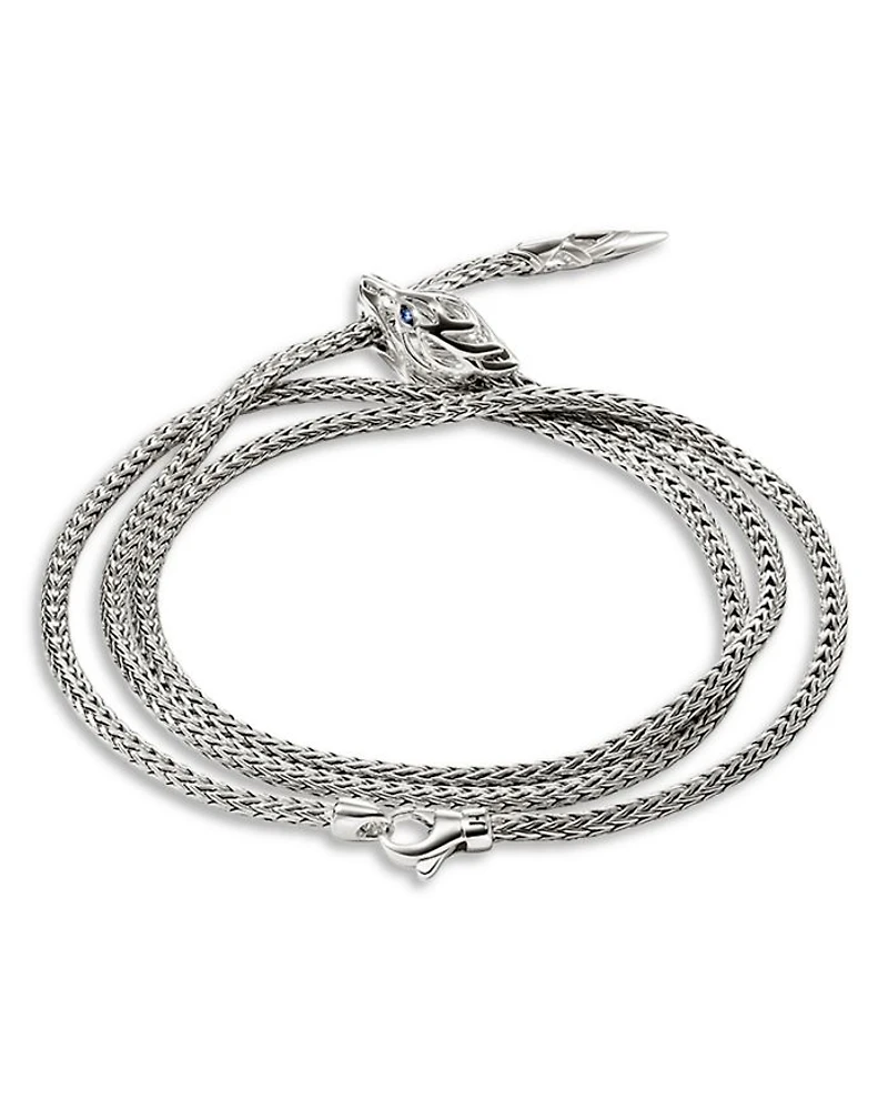 Sterling Silver Blue Sapphire Naga Wrap Bracelet