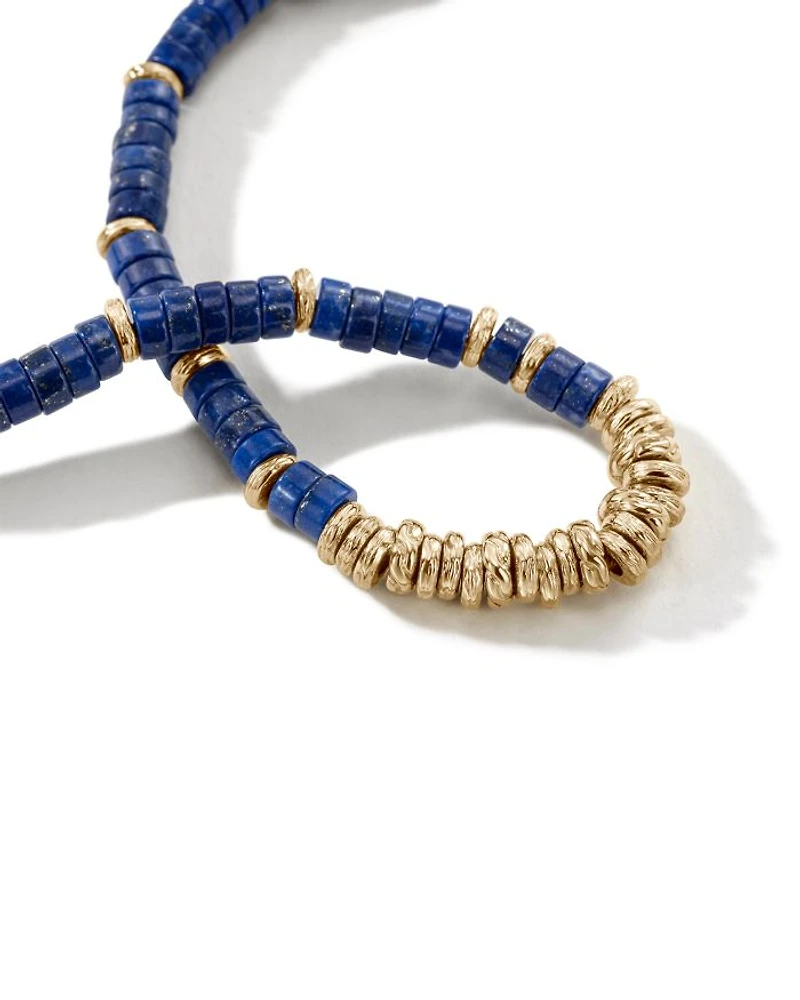 14K Yellow Gold Heishi Lapis Lazuli Bracelet