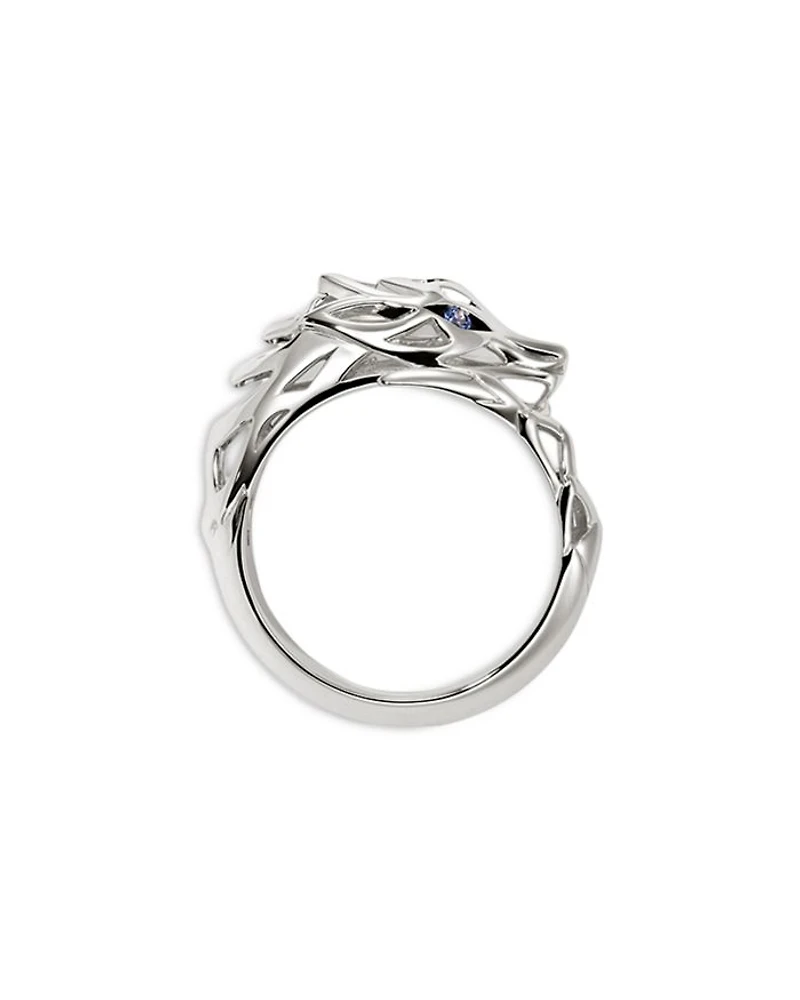 Sterling Silver Blue Sapphire Naga Ring