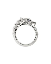 Sterling Silver Blue Sapphire Naga Ring