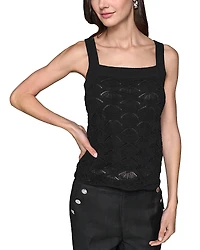 Karl Lagerfeld Paris Fan Detail Sweater Tank Top