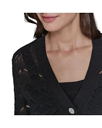 Fan Detail Button Up Sweater