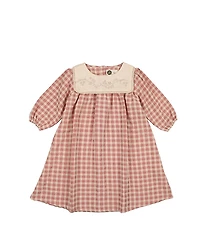 Maniere Girls' Textured Plaid 3/4 Sleeve Dress - Little Kid, Big Kid