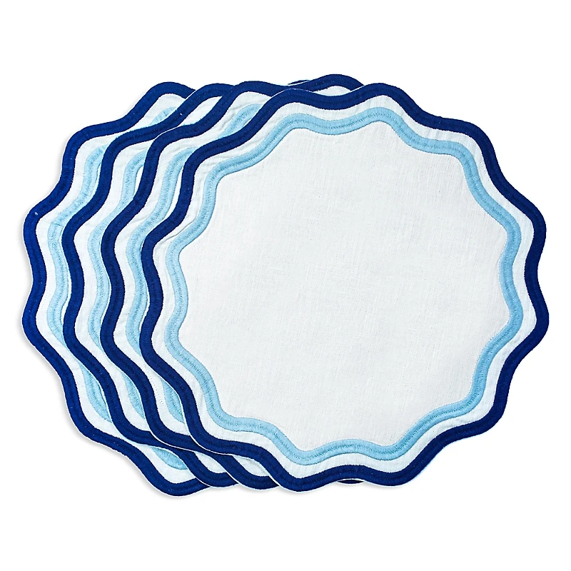 Misette Colorblock Embroidered Linen Placemats