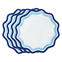 Misette Colorblock Embroidered Linen Placemats