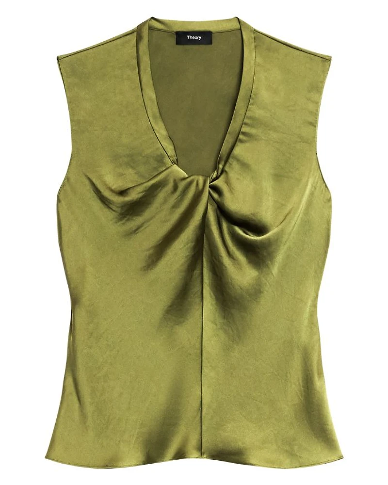 Twist Neck Blouse Crushed Satin