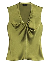 Twist Neck Blouse Crushed Satin