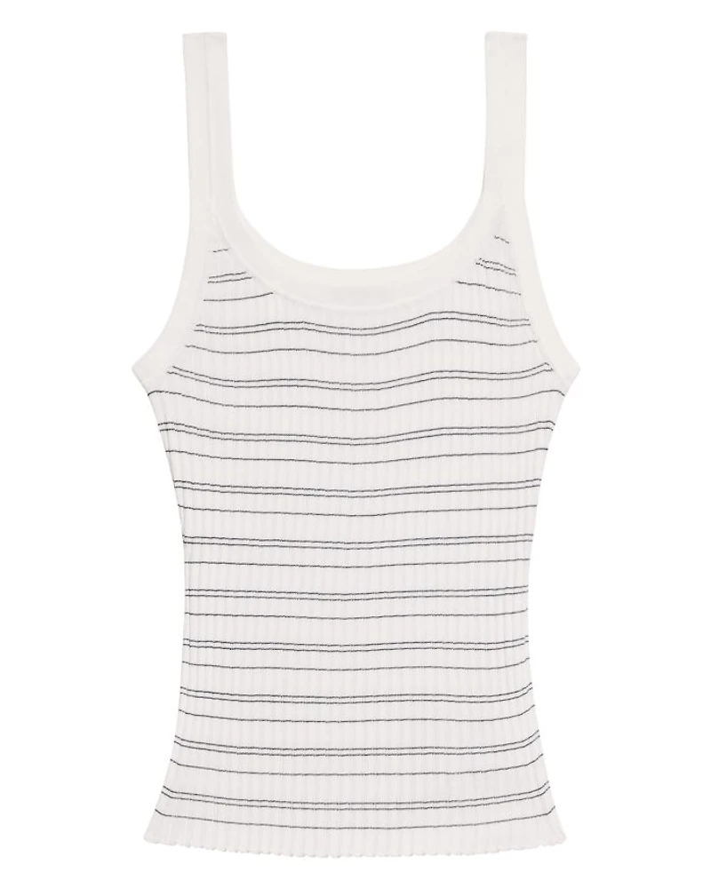 Ribbed Contrast Stripe Tank