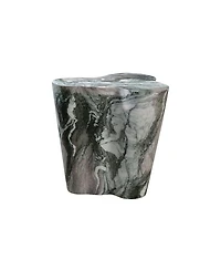 Slab Faux Marble Short Side Table