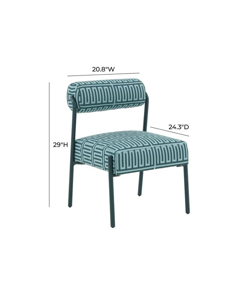 Jolene Patterned Linen Accent Chair