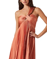 Rasya One Shoulder Pleated Maxi Dress