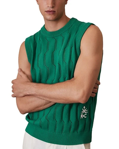 CHE SANTO Pointelle Knitted Vest