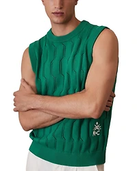 CHE SANTO Pointelle Knitted Vest