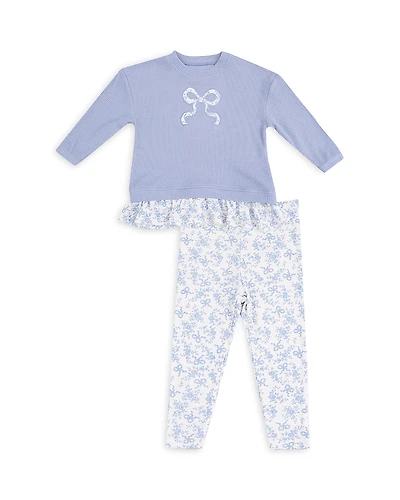Angel Dear Girls' Romi Floral Waffle Pullover & Leggings Set - Baby, Little Kid