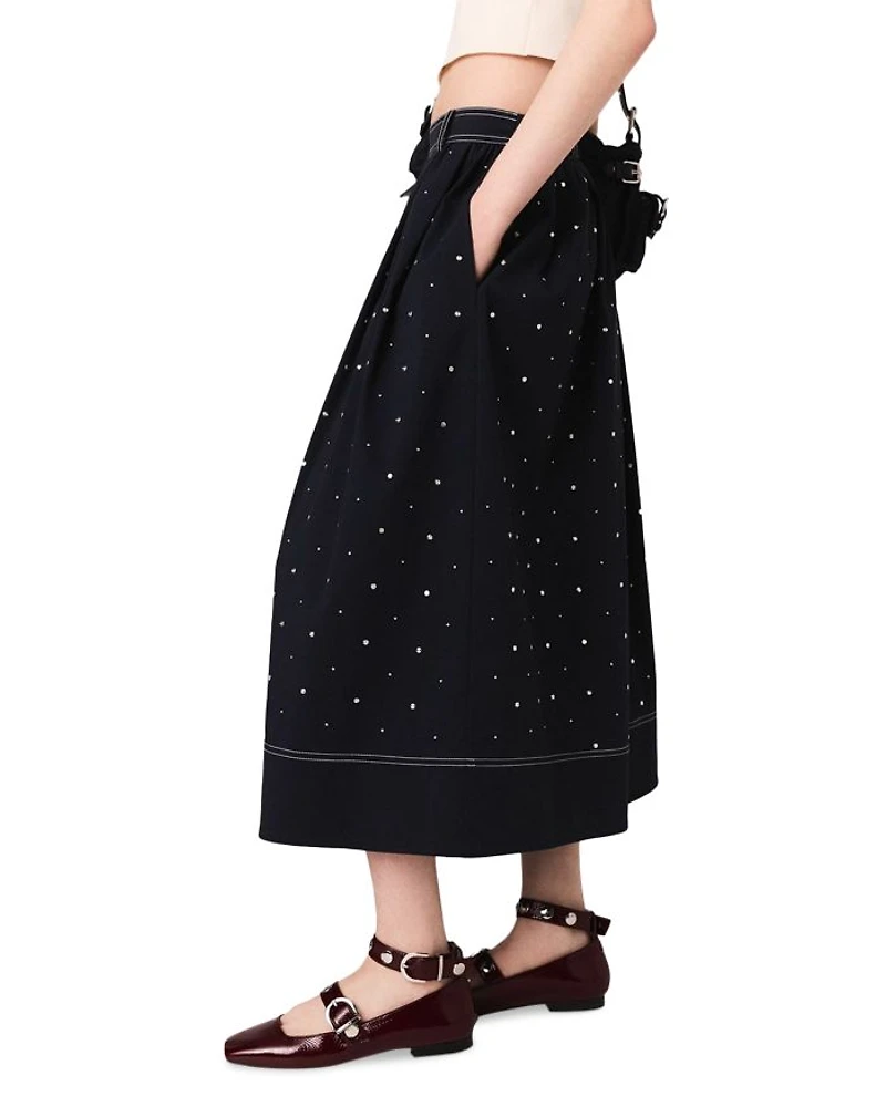 Long Studded Cotton Skirt