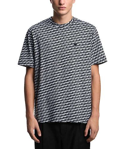 Emporio Armani Regular Fit Optical Jacquard Print Tee