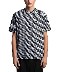 Emporio Armani Regular Fit Optical Jacquard Print Tee