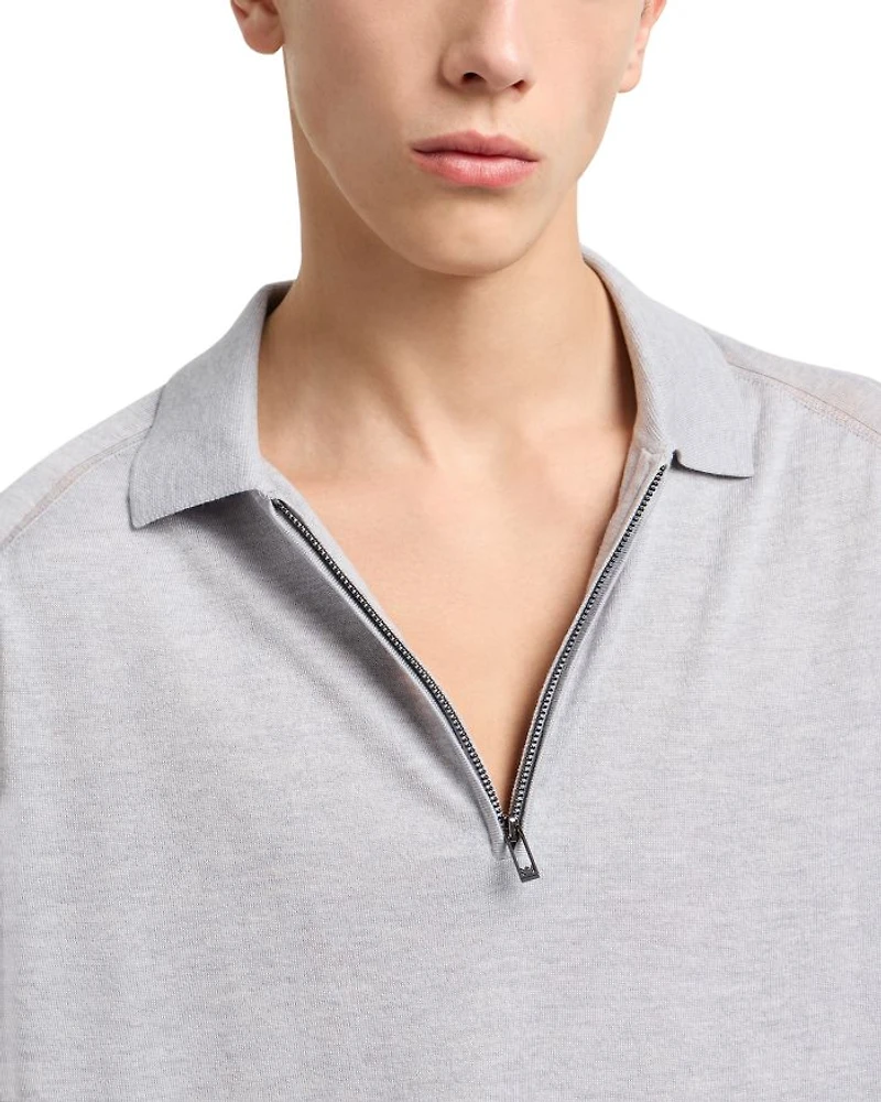 Regular Fit Zip Knit Polo