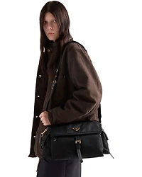 Explore Large Re-Nylon Shoulder Bag With Flap