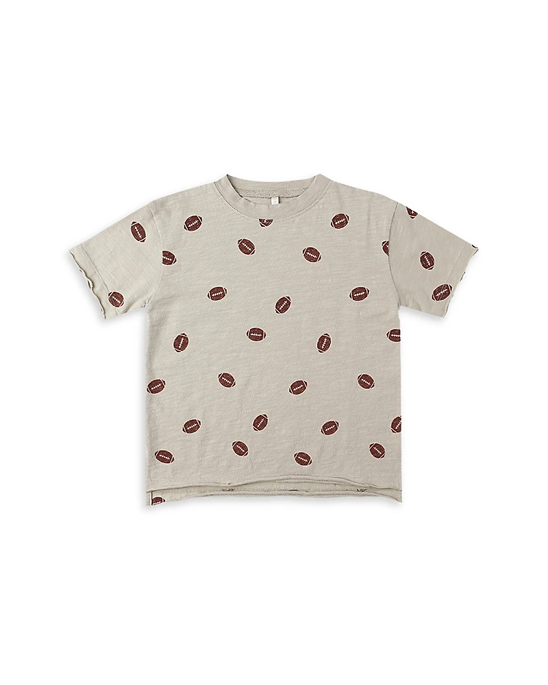 Rylee + Cru Boys' Football Print Raw Edge Tee - Little Kid