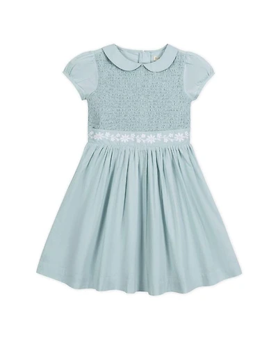 Hope & Henry Girls' Organic Puff Sleeve Smocked Party Dress with Peter Pan Collar - Little Kid, Big Kid