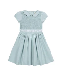 Hope & Henry Girls' Organic Puff Sleeve Smocked Party Dress with Peter Pan Collar - Little Kid, Big Kid