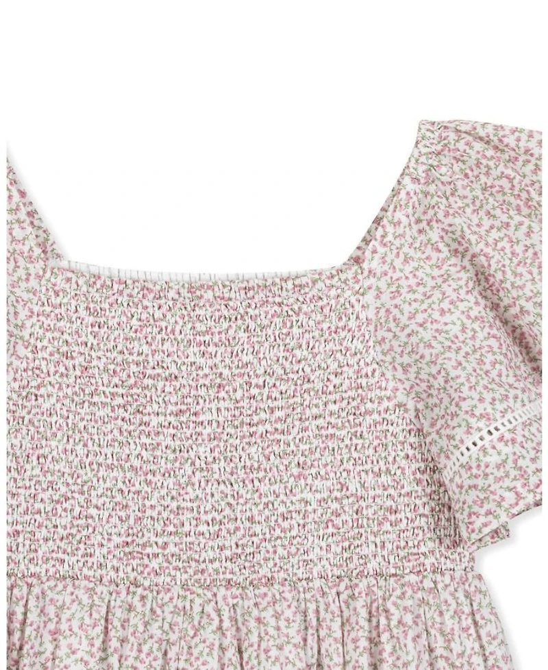 Hope & Henry Girls' Organic Smocked Bell Sleeve Dress - Little Kid, Big Kid