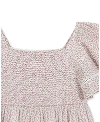 Hope & Henry Girls' Organic Smocked Bell Sleeve Dress - Little Kid, Big Kid