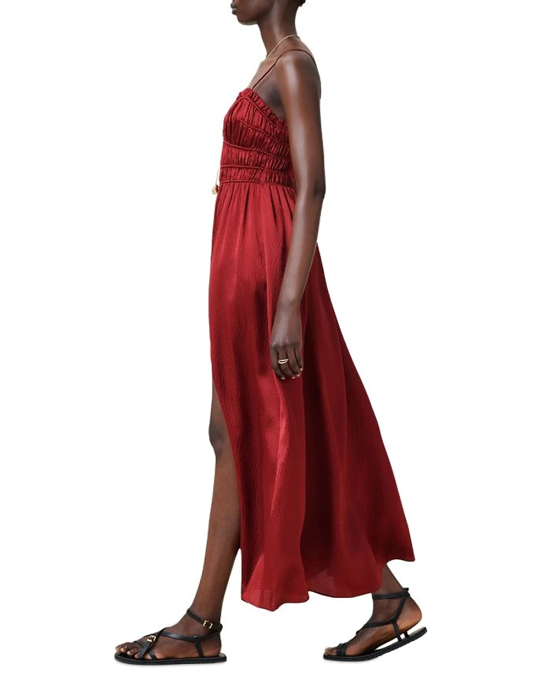 Faelyn Picot Trim Side Slit Maxi Dress