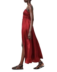 Faelyn Picot Trim Side Slit Maxi Dress