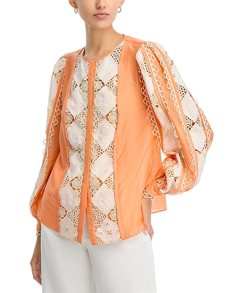 Kobi Halperin Novi Crocheted Lace Blouse