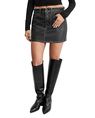 Good American Faux Leather 90's Mini Skirt