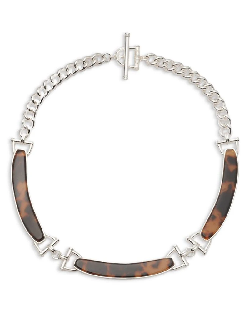 Tortoise Segment Collar Necklace, 16"