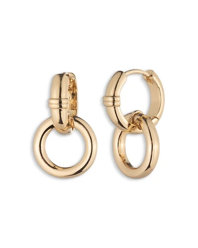 Circle Charm Hoop Earrings