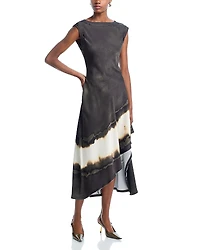 Jason Wu Collection Burned Stripe Satin Midi Dress