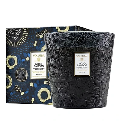 Moso Bamboo 3 Wick Hearth Candle, 38 oz.