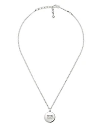 Sterling Silver Blind for Love Double G Disc Pendant Necklace, 19.7-21.7"