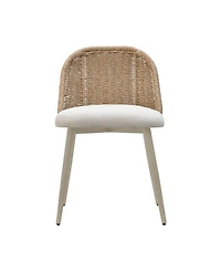 Alexa Rattan Performance Fabric Dining Chair