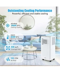 6500 BTU(10000 BTU ASHRAE) Portable Air Conditioner 3-in-1 Freestanding Air Cooler with Dehumidifier