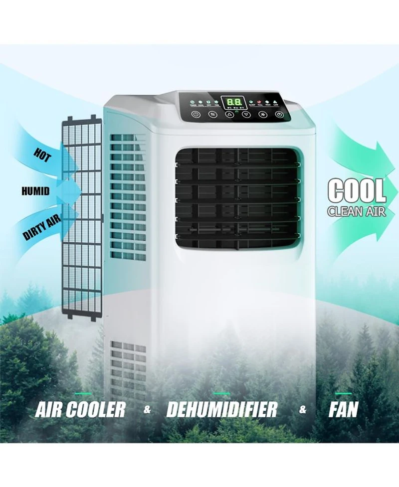 9,000 BTU Portable Air Conditioner & Dehumidifier Function Remote w/ Window Kit